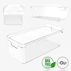 Organizador de Armário Acrílico Multiuso Clear Com Alças OU 6,8L - 37 X 15 X 13cm