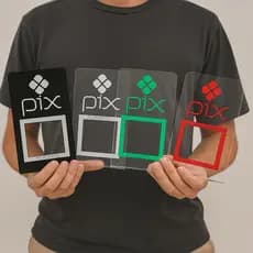 Placa PIX em Acrílico - QR Code, Display de Mesa