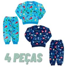 Kit 2 Conjunto Bebê Inverno Longo Fleece Roupas para bebê Menino ou Menina SORTIDO