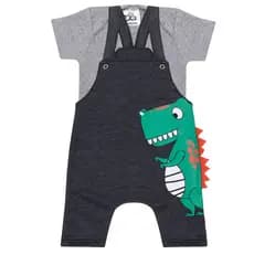 Jardineira Bebê Masculina Interativa Roupas de Bebê Conjunto Bebê Verão