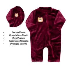Macacão Romper de recém nascido Bebê Plush E Fleece, Pijama Roupa de Bebe