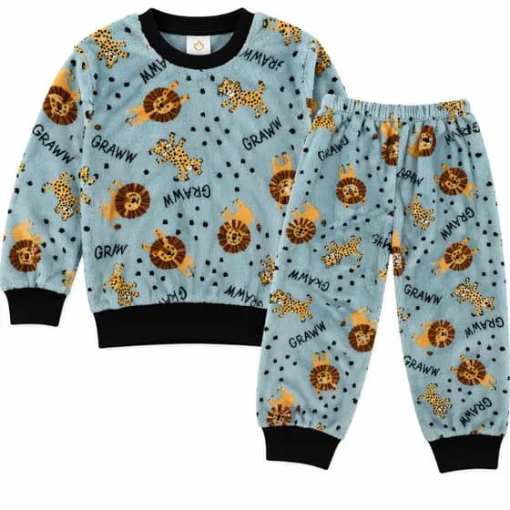 Conjunto Bebê Inverno Longo Fleece Roupas para bebê Roupa de Frio Menino ou Menina
