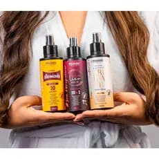 Kit Spray Protetor Térmico Capilar Meu Liso/ Banho Brilhante/ Siliconizado 200ml Rhenuks 10 em 1
