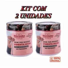 Kit 02 Cremes para massagem com Pimenta Negra da Rhenuks