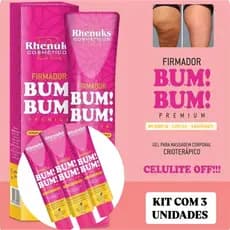 Kit 3 Gel Firmador De Bumbum Barriga Coxas E Abdômen Rhenuks