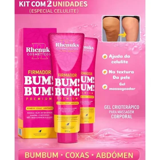 Kit 2 Gel Firmador De Bumbum Barriga Coxas E Abdômen Rhenuks