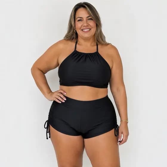 Conjunto Top + Shorts Cordinha Preto Juvenil ao G3 – Moda Praia