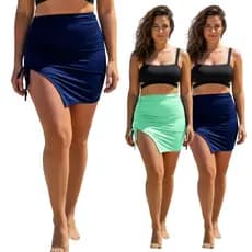 Moda Praia Saída de Praia Saia Feminina Ajustável com Amarração Lateral – 5 Cores