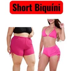 Sunkini Calcinha Biquini Shorts Cordinha Feminino Verão Juvenil AO GG