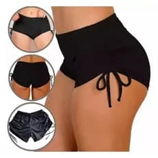 Biquíni Short Preto Conforto – Shortinho Anatômico que Não Marca e Garante Segurança na Praia e Piscina