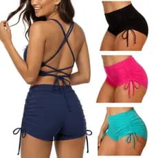 Biquini Shortinho Calcinha Sunkini praia Shorts Cordinha
