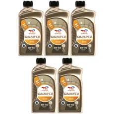 Kit 5L Óleo Motor TOTAL Quartz 9000 5W40 Sintético