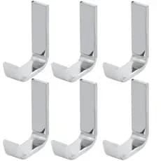 Kit 6 Cabides Cromado Inox p/ Banheiro quarto Toalhas Roupa Parede Porta Durável Antiferrugem