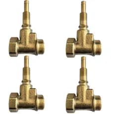 Kit com 4 Registro de Pressão 3/4 Metal 16 Estrias Vedação Padrão – Chuveiro e Geral