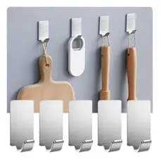 Kit 24 Ganchos de Parede Auto Colante Aço Inoxidável Retangulares 3,5cm Alta resistência