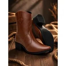 Bota Feminina Western Bordada Cano Curto Bico fino Ocasião Festa de Peão de Barretos