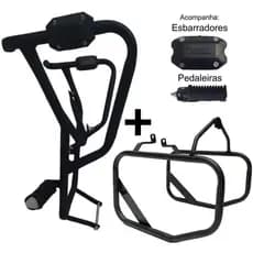 Kit LANDER 250 de 2019 a 2024 Protetor Carenagem Tanque Mata Cachorro + Afastador Alforge Traseiro