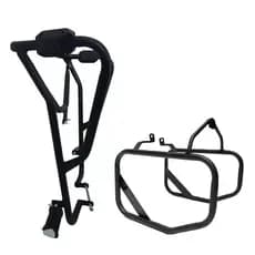 Kit para LANDER 250 2025 e 2026 Protetor Carenagem Tanque Mata Cachorro + Afastador Alforge Traseiro