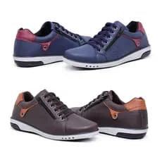 Kit 2 Pares Sapatênis Masculino Fechamento Elastico e Ziper