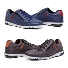Kit 2 Pares Sapatênis Masculino Fechamento Elastico e Ziper