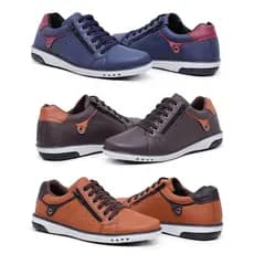 Kit 3 Sapatênis Masculino Casual Fechamento Elástico e Zíper