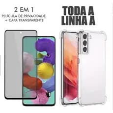 PELÍCULA PRIVACIDADE+CAPA ANTI SPY PROTEÇÃO TELA VIDRO TEMPRDO SAMSUNG A15 A16 A21S A224G 5G A24 A25