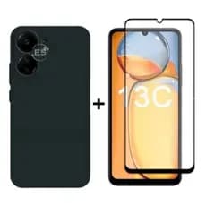 Kit 2em1 Capa Case+Película de Vidro Temperado 3D para xiaomi Redmi 12 Redmi 12C redmi 13C Redmi 14C