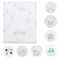 Toalha de Banho Soft Bebê 3 Camadas Algodão tripla macia grossa enxoval fralda bordada