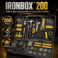 Jogo Ferramentas Maleta Completa 200 Pecas Profissional Duravel Organizado Preto