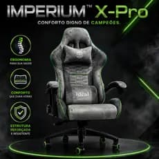 Cadeira Gamer Ergonômica Reclinável Giratória Ajustável Confortável Home Office Cinza
