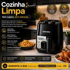 Air Fryer 3,4L Startools 1200W Fritadeira Elétrica Sem Óleo 220V Preta Crocante e Saudável