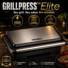 Sanduicheira Elétrica Grill 1000W Inox Antiaderente 127V Prensa para Lanches e Grelhados