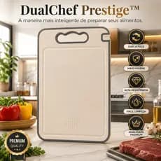 Tábua de Corte Dupla Face 36cm Plástico/Metal Multifuncional Resistente p/ Carnes Frutas Legumes Cozinha Fácil de Limpar