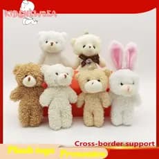 10PCS Bolsa Boneca de Pelúcia Bolsa Escolar Pingente Acessórios de Roupas Lançando Presentes Porta-Chaves Shy Blush Bear
