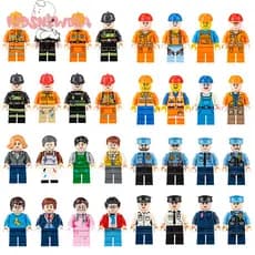 Um conjunto urbano personagem profissional bloco de construção brinquedo homem acessórios brinquedo das crianças present