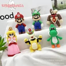 10PCS Super Mario chaveiro boneca pingente Mario chaveiro epóxi boneca pingente artesanal DIY