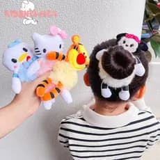 Crianças acessórios para o cabelo, boneca dos desenhos animados laço de cabelo de pelúcia crianças pato Donald acessório