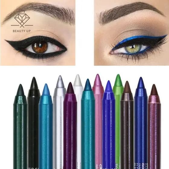Lápis Delineador De Olhos 14 Cores Pigmento Azul Marrom Preto/Caneta Fêmea