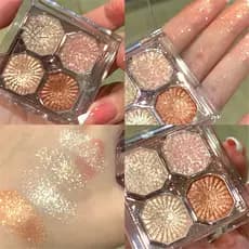 Paleta De Sombra De Olho 4 Cores Foscas Com Glitter