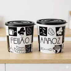 Kit 2 Potes Hermético Plastico 2L Arroz Feijao Mantimentos Cozinha Organizacao