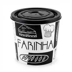Pote Farinha Plástico Tampa Hermética Organização Cozinha Moderna
