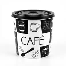 Pote Café Plástico Tampa Hermética Organização Cozinha Moderna Capacidade 2 Litros