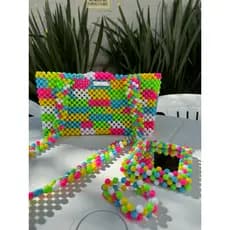 Bolsa média colorida Beaded de ombro bolsa feminina bolsa estilosa