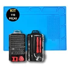 Kit Ferramentas Manutenção Eletronica Celular Notebook 110pçs + Manta