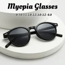 Óculos De Miopia De Armação Redonda Estilo Retro Masculino Unissex Moda Completa Sol De Proteção UV Clássico Piloto