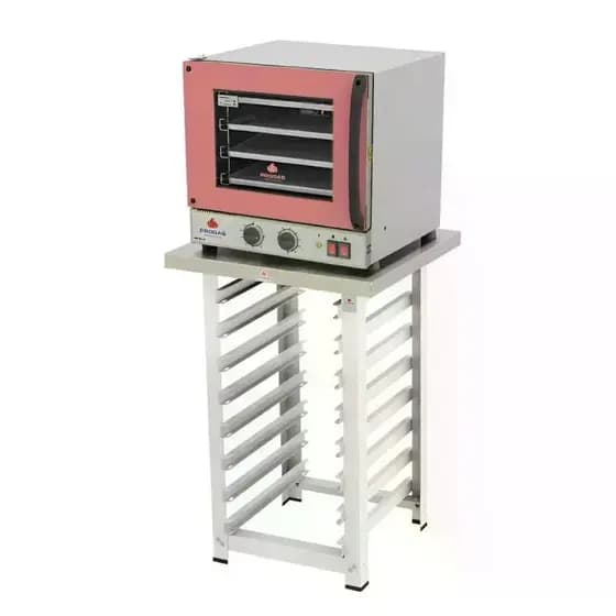 Forno Turbo Elétrico Fast Oven PRP-004  127V Rosa + Bancada MES-004 - Progás