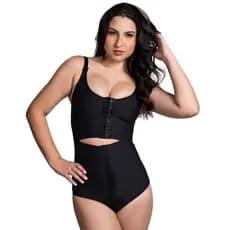 Modelador Body Pós-Cirúrgico com Alça, Cavado e Fecho Frontal - Corpo Belo