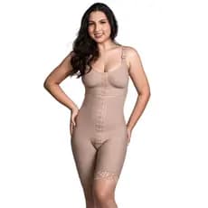 Modelador Short Pós Cirúrgico Subdividido com Modal no Bumbum, Alça e Fecho Frontal