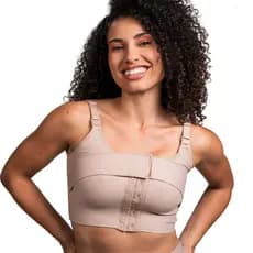 Sutiã Pós-Cirúrgico com Fecho Frontal e Faixa para Prótese – Alta Compressão