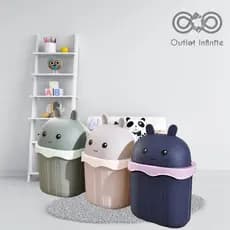 Mini Lixeira Urso com Tampa Multiuso Cozinha Quarto Banheiro Compacta